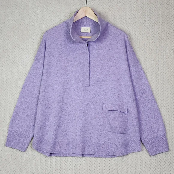 Poetry 100% Cashmere Purple Lavender Collared Sweater Women's Size UK 18 US 14 - Picture 2 of 11